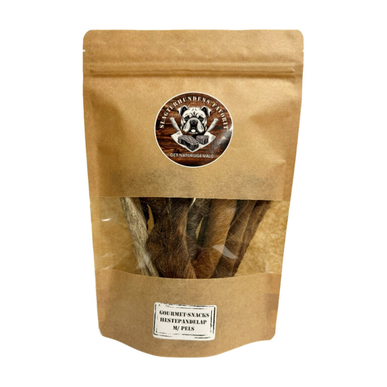 Slagterhundens Gourmet-Snack Hestepandelapper Med Pels Naturlig Hundesnack 150 g