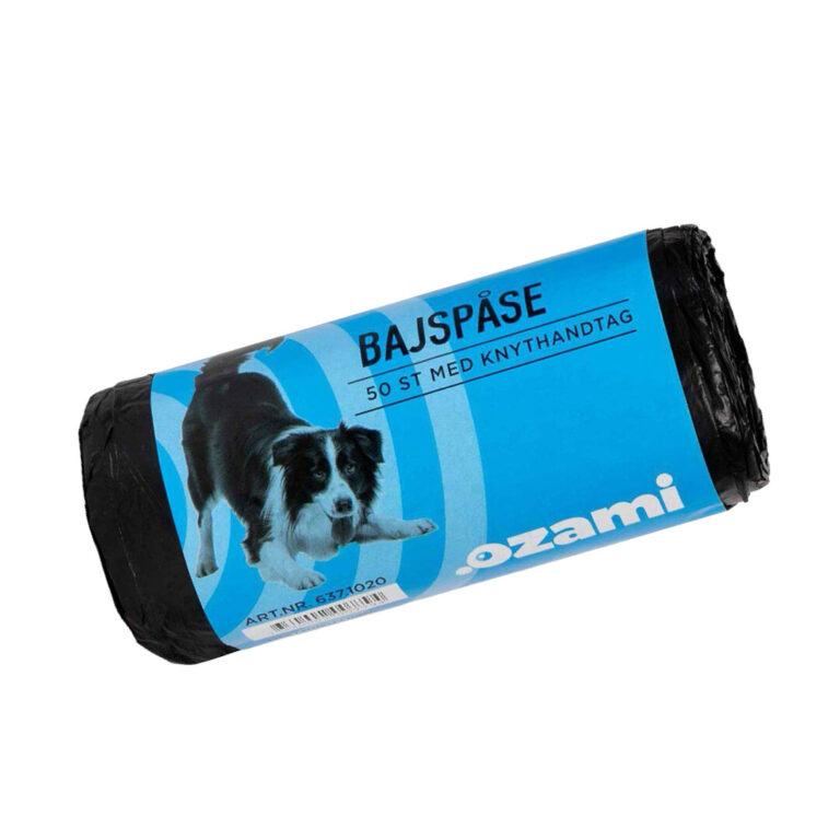 Ozami Sorte Hundeposer Med Håndtag 50 stk/rl