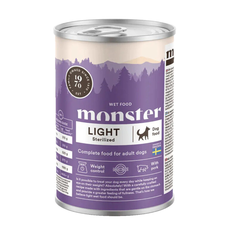 Monster Vådfoder Light Sterilized Gris 400 g